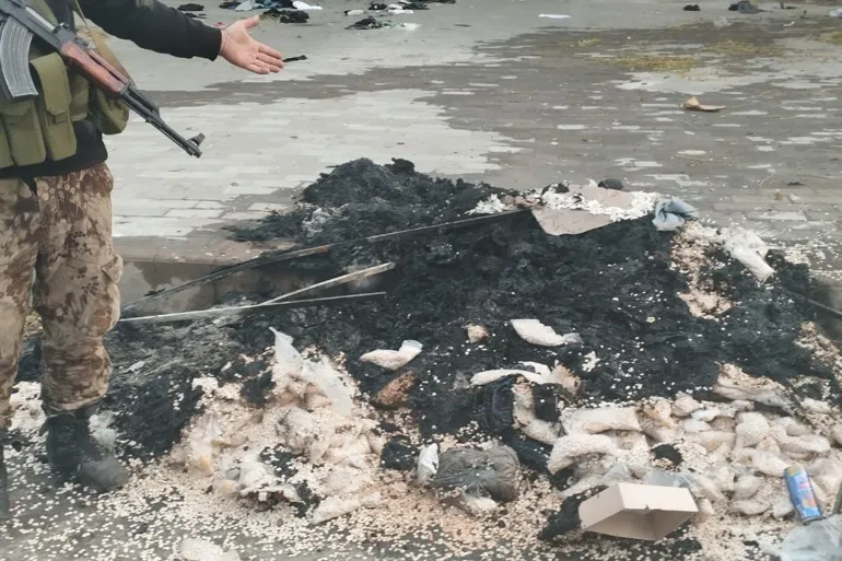 Pil-pil Captagon yang sebelumnya telah dibakar di Suriah (Al Jazeera)