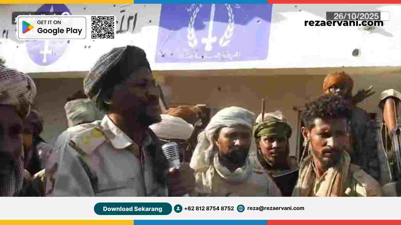 Komandan pemberontak Abdul-Rahim Dagalo berbicara kepada pasukannya di markas Garnisun Infanteri Keenam di El-Fasher (pemberontak).