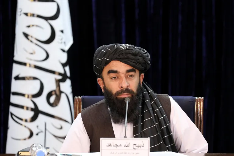 Zabihullah Mujahid menegaskan berakhirnya pembicaraan dan mengatakan bahwa kedua pihak sepakat untuk melanjutkan diskusi dalam pertemuan berikutnya. (Reuters)