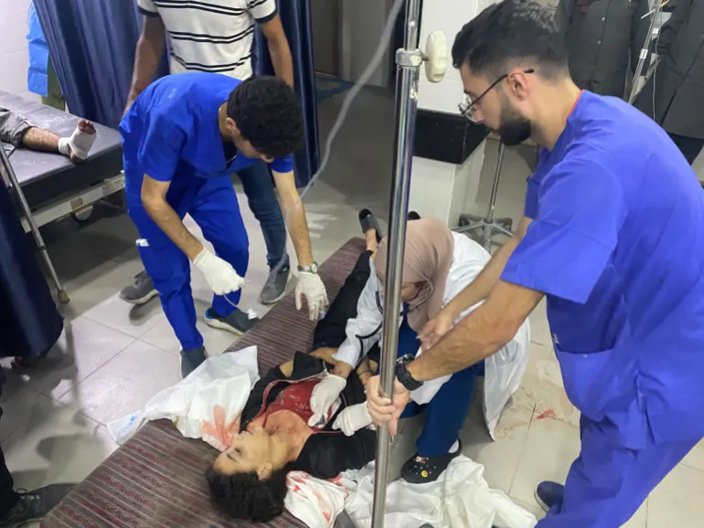 Rumah Sakit Al-Awda di utara Jalur Gaza dipenuhi pasien dan korban luka (Departemen Media Rumah Sakit Al-Awda)