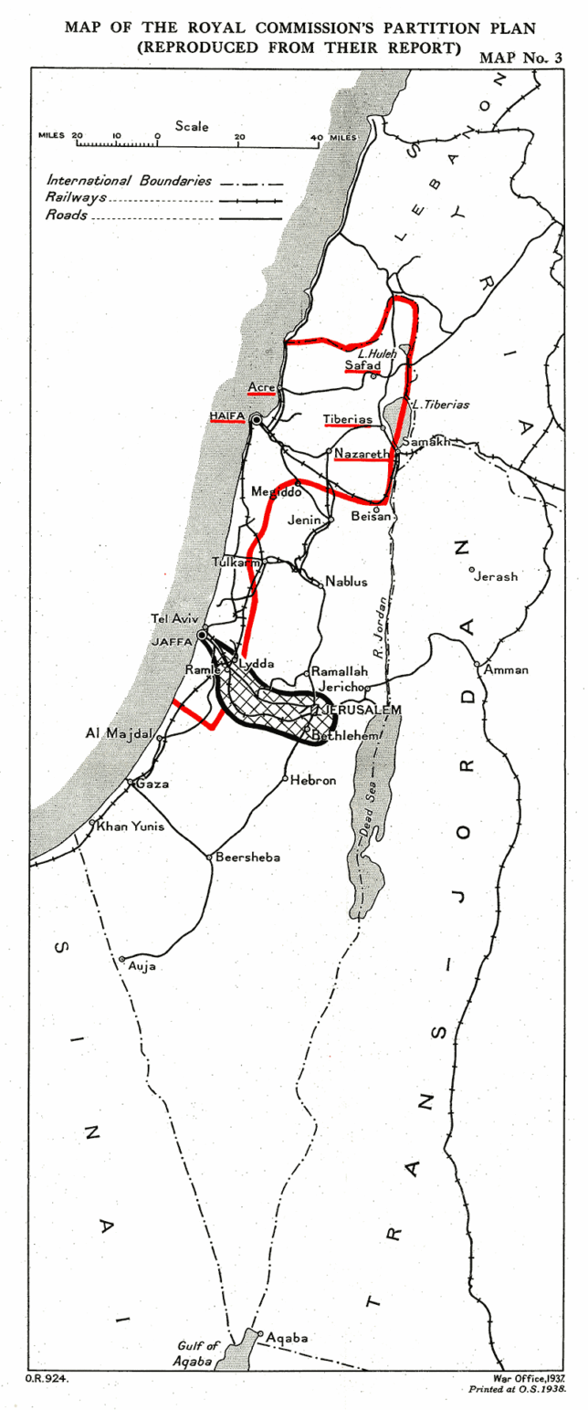Sejarah Palestina : Rencana Pembagian Wilayah Komisi Peel, Juli 1937